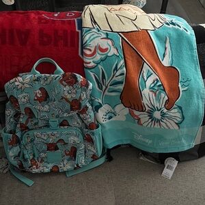 Vera Bradley Disney Moana Backpack and Towel Set - Teal and Brown